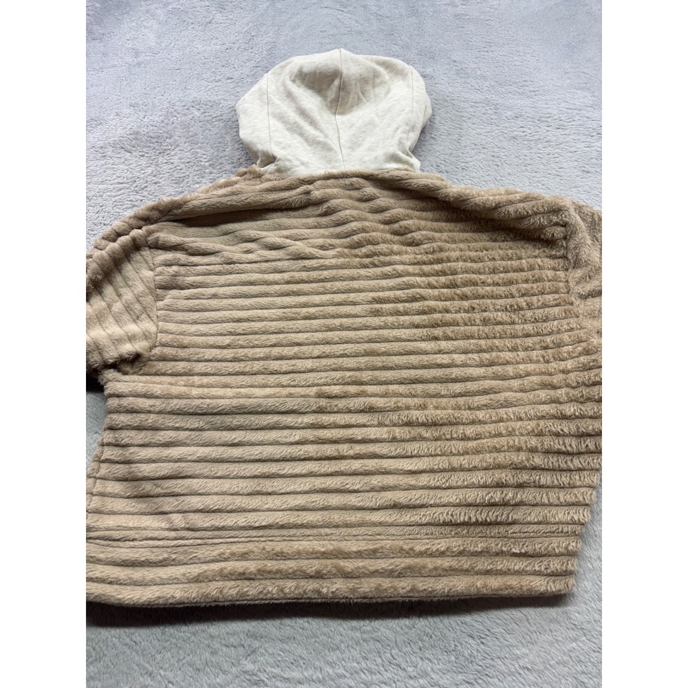 Threads Texas A&M Aggies Faux Fur Ribbed Hoodie Tan Maroon Logo NWT Large 12/14 - Picture 4 of 4
